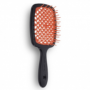 Фото: Щетка для волос черная с оранжевыми зубчиками Janeke Superbrush Black Orange