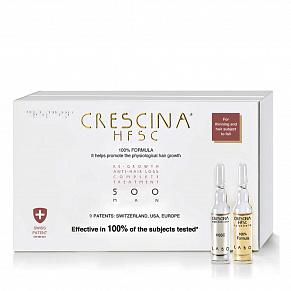 Фото: Комплекс для волос для мужчин 500 + 500 Crescina HFSC Transdermic Complete Treatment 500 Mеn