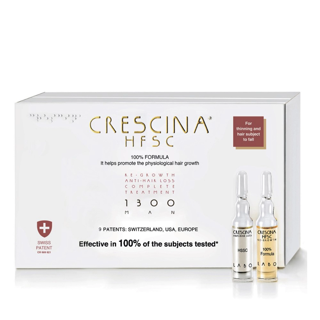 Комплекс для волос для мужчин 1300 + 1300 Crescina HFSC Transdermic  Complete Treatment 1300 Mеn: косметика по уходу от Tan Gallery