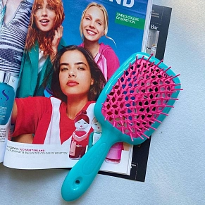 Фото: Щетка для волос морская с розовыми зубчиками Janeke Superbrush Tse-Rsa