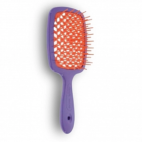 Фото: Щетка для волос фиолетовая с красными зубчиками Janeke Superbrush Viola Arancio