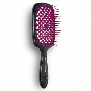 Фото: Щетка для волос черная с малиновыми зубчиками Janeke Superbrush Fuxia